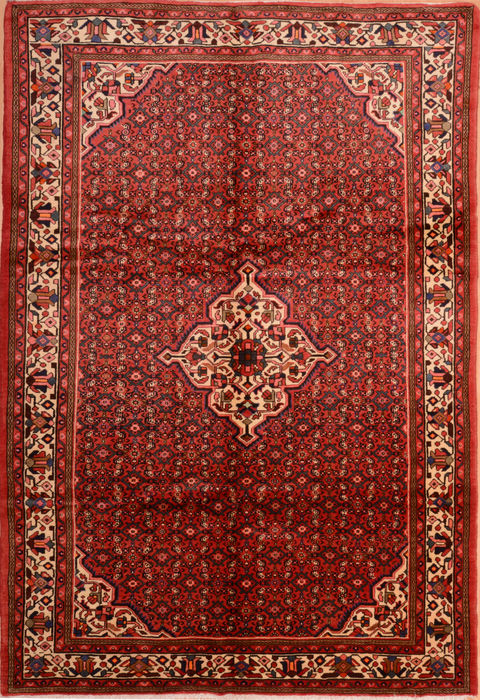Hamedan Red Hand Knotted 611 X 100 Area Rug 100-75317 Image 0