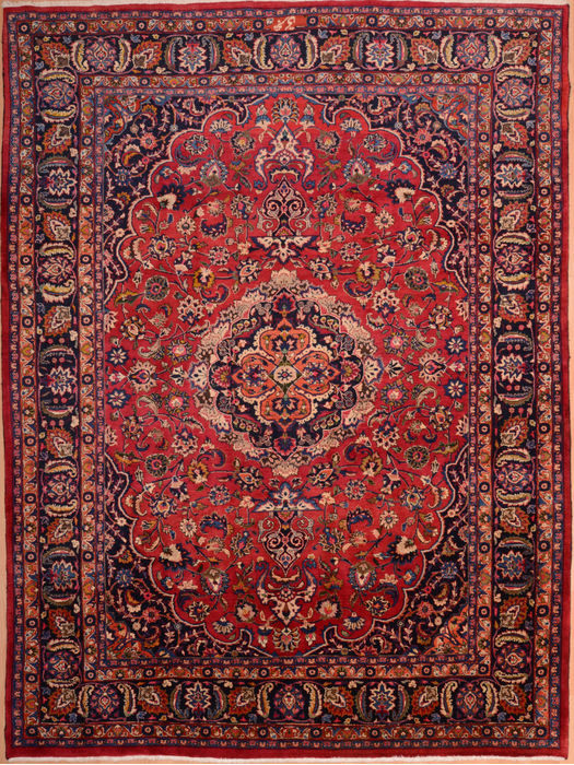 Mashad Red Hand Knotted 82 X 110 Area Rug 100-75321 Image 0