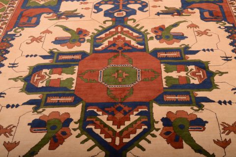 Kazak Beige Hand Knotted 710 X 109 Area Rug 100-75332 Image 7