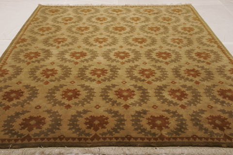 Nepal Yellow Hand Woven 83 X 101 Area Rug 155-75334 Image 2