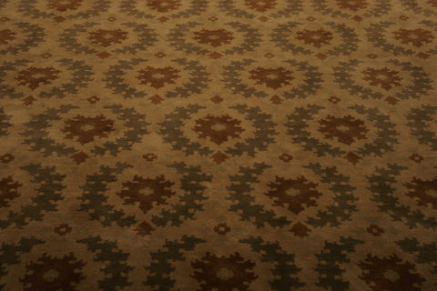 Nepal Yellow Hand Woven 83 X 101 Area Rug 155-75334 Image 3