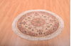 Tabriz Beige Round Hand Knotted 33 X 33  Area Rug 100-75363 Thumb 1