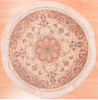 Tabriz Beige Round Hand Knotted 33 X 33  Area Rug 100-75363 Thumb 0