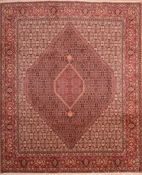 Bidjar Red Hand Knotted 8'1" X 9'9"  Area Rug 100-75370