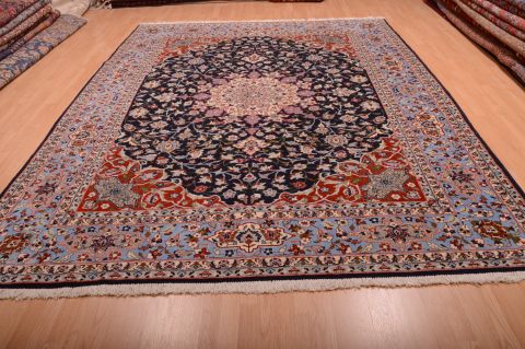 Sarouk Blue Hand Knotted 82 X 120 Area Rug 100-75381 Image 1