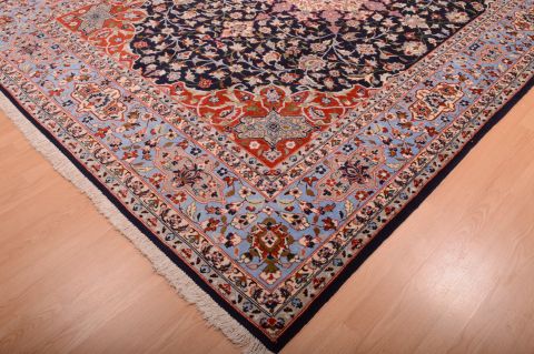 Sarouk Blue Hand Knotted 82 X 120 Area Rug 100-75381 Image 3