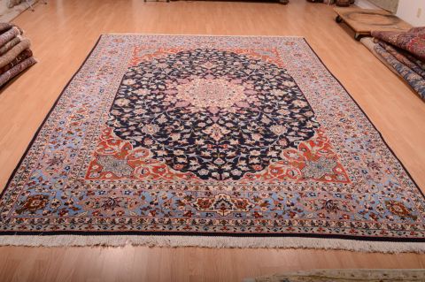 Sarouk Blue Hand Knotted 82 X 120 Area Rug 100-75381 Image 6