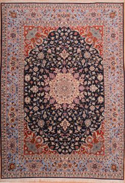 Sarouk Blue Hand Knotted 8'2" X 12'0"  Area Rug 100-75381