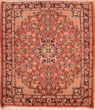 Persian sarouk Red Square 4 ft and Smaller Wool Carpet 75392
