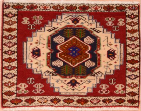 Sarouk Red Square Hand Knotted 17 X 21 Area Rug 100-75397 Image 0