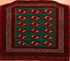 Baluch Green Square Hand Knotted 3'3" X 3'3"  Area Rug 100-75423