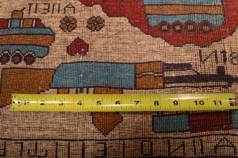 Baluch Beige Square Hand Knotted 110 X 25 Area Rug 100-75433 Image 5