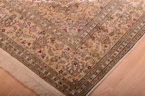 Kashmir Beige Hand Knotted 50 X 70  Area Rug 100-75449 Image 10