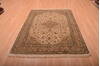 Kashmir Beige Hand Knotted 50 X 70  Area Rug 100-75449 Thumb 11