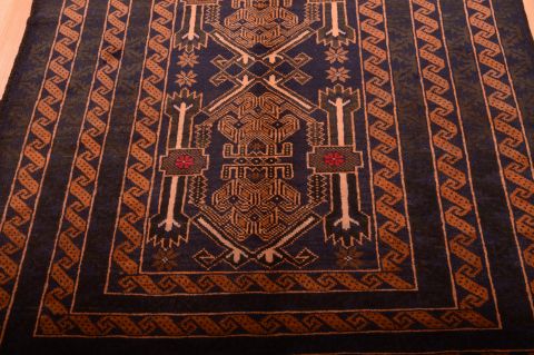 Baluch Blue Runner Hand Knotted 36 X 67 Area Rug 100-75458 Image 10