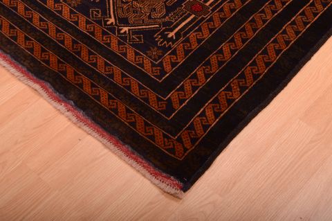 Baluch Blue Runner Hand Knotted 36 X 67 Area Rug 100-75458 Image 11