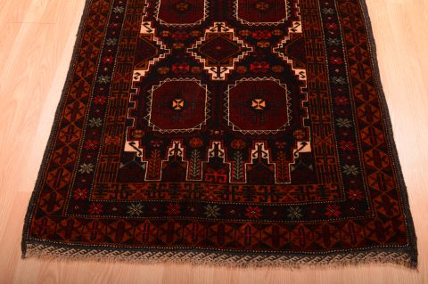 Baluch Black Hand Knotted 36 X 63 Area Rug 100-75460 Image 3