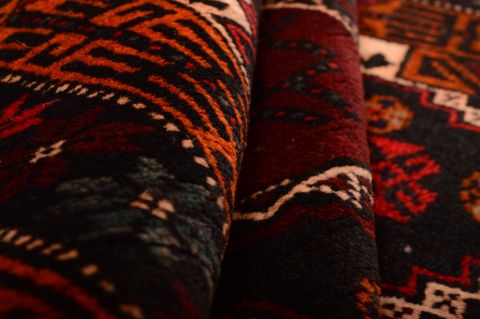 Baluch Black Hand Knotted 36 X 63 Area Rug 100-75460 Image 4