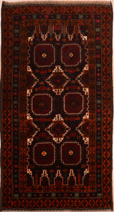 Baluch Black Hand Knotted 36 X 63 Area Rug 100-75460 Image 0
