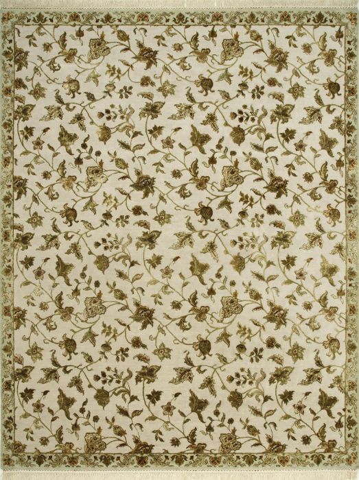 Jaipur White Hand Knotted 100 X 140 Area Rug 901-75506 Image 0