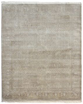 Indian Jaipur Grey Rectangle 10x13 ft silk Carpet 75515