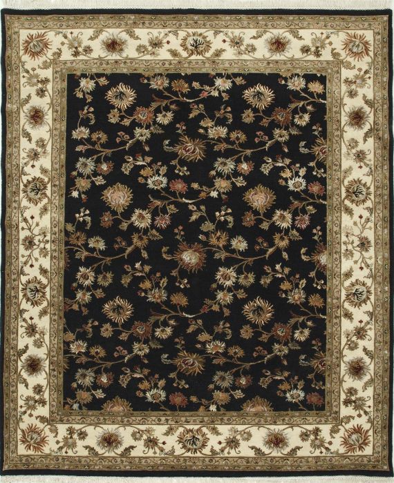 Jaipur Black Hand Knotted 66 X 910 Area Rug 901-75602 Image 0