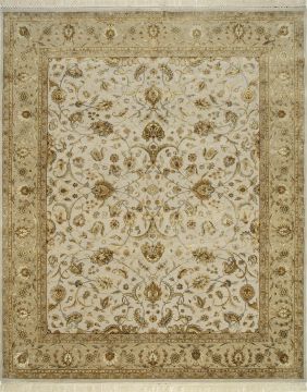 Jaipur White Hand Knotted 6'6" X 9'10"  Area Rug 901-75608