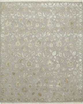 Jaipur Grey Hand Knotted 6'6" X 9'10"  Area Rug 901-75648