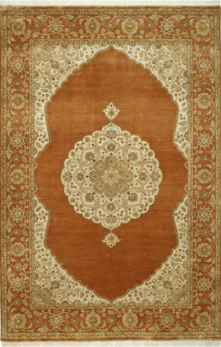 Haji Jalili Orange Hand Knotted 60 X 90 Area Rug 901-75720 Image 0