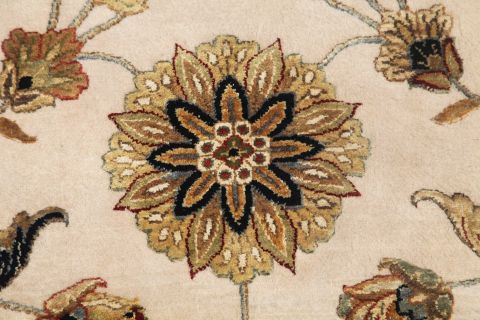 Jaipur White Round Hand Knotted 100 X 100  Area Rug 901-75727 Image 1