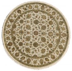 Jaipur White Round Hand Knotted 10'0" X 10'0"  Area Rug 901-75727