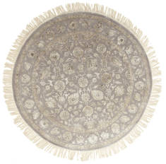 Indian Jaipur Grey Round 9 ft and Larger wool and silk Carpet 75731