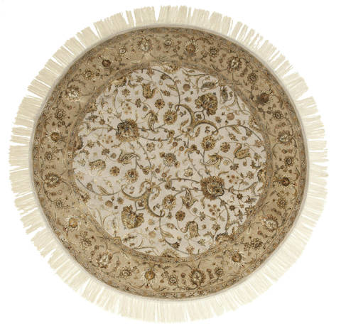 Jaipur White Round Hand Knotted 100 X 100  Area Rug 901-75733 Image 0