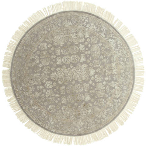 Jaipur Grey Round Hand Knotted 100 X 100  Area Rug 901-75735 Image 0