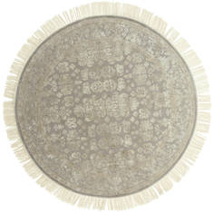 Indian Jaipur Grey Round 9 ft and Larger wool and silk Carpet 75735