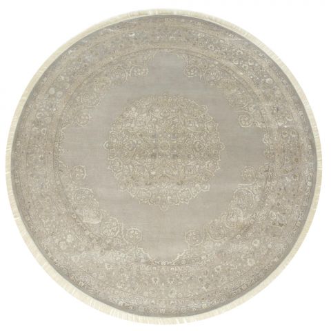 Jaipur Grey Round Hand Knotted 100 X 100  Area Rug 901-75737 Image 0