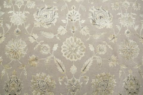 Jaipur Grey Oval Hand Knotted 100 X 140  Area Rug 901-75739 Image 1