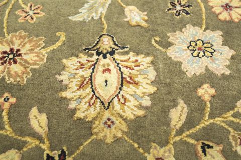 Jaipur Green Runner Hand Knotted 26 X 100  Area Rug 901-75747 Image 1