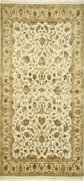 Jaipur White Runner Hand Knotted 2'6" X 10'0"  Area Rug 901-75753