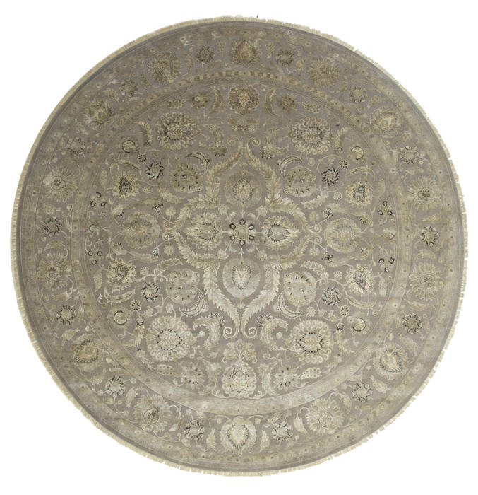 Jaipur Grey Round Hand Knotted 60 X 60  Area Rug 901-75773 Image 0