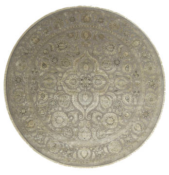 Jaipur Grey Round Hand Knotted 6'0" X 6'0"  Area Rug 901-75773