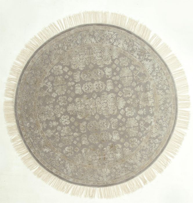 Jaipur Grey Round Hand Knotted 60 X 60  Area Rug 901-75779 Image 0
