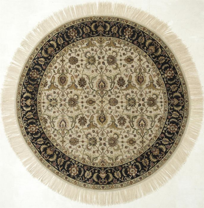 Jaipur White Round Hand Knotted 60 X 60  Area Rug 901-75780 Image 0