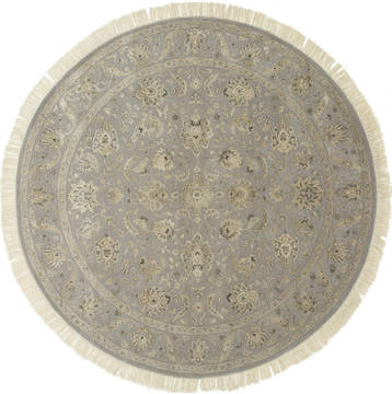 Jaipur Grey Round Hand Knotted 6'0" X 6'0"  Area Rug 901-75783