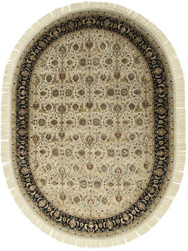 Jaipur White Oval Hand Knotted 8'3" X 11'6"  Area Rug 901-75790