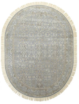 Jaipur Blue Oval Hand Knotted 8'3" X 11'6"  Area Rug 901-75791