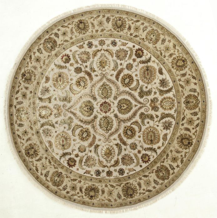 Jaipur White Round Hand Knotted 80 X 80  Area Rug 901-75794 Image 0