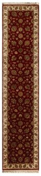 Indian Jaipur Red Runner 13 to 15 ft wool and silk Carpet 75808