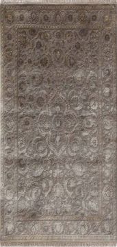 Indian Jaipur Grey Runner 10 to 12 ft wool and silk Carpet 75823
