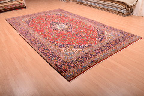 Kashan Red Hand Knotted 74 X 120 Area Rug 100-75868 Image 15